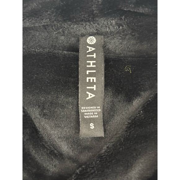 Athleta Double Cozy Karma Funnel Neck Velour Pullover Black Size S Loungewear - Picture 4 of 8